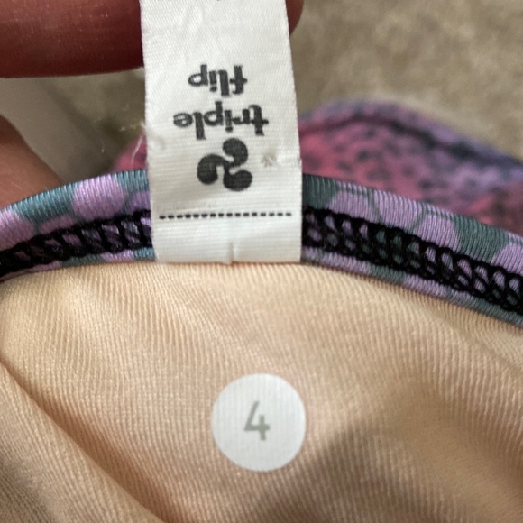 Triple Flip Pink, Blue, Purple & Grey Hexagon Print Spaghetti Strap Tank Top - Picture 5 of 6